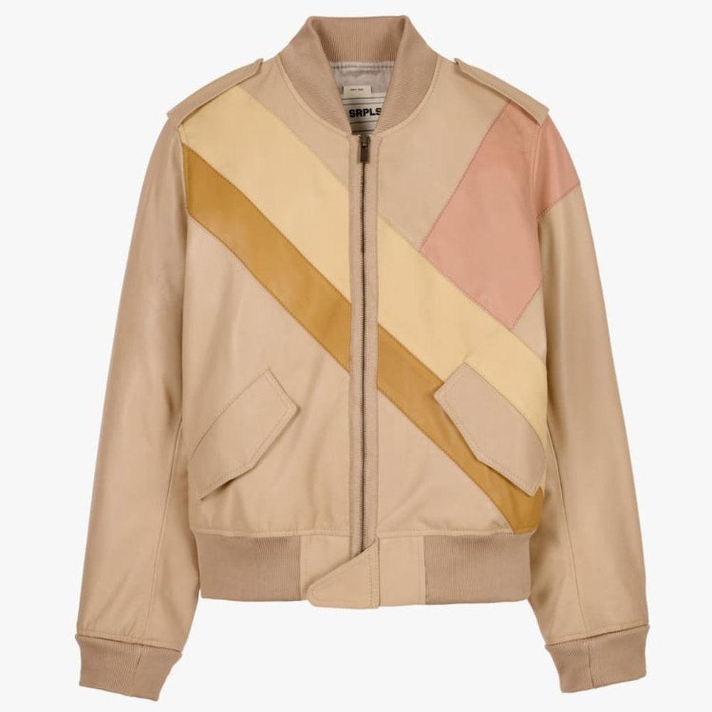 ZARA GENUINE LEATHER BOMBER JACKET SURPLUS SIZE SMALL NWT